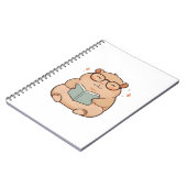 Carnet Capybara lisant avec des lunettes design Kawaii (Côté gauche)