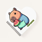 Carnet Capybara Mignon Mangeant de la Pastèque (Devant)