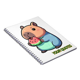 Carnet Capybara Mignon Mangeant de la Pastèque
