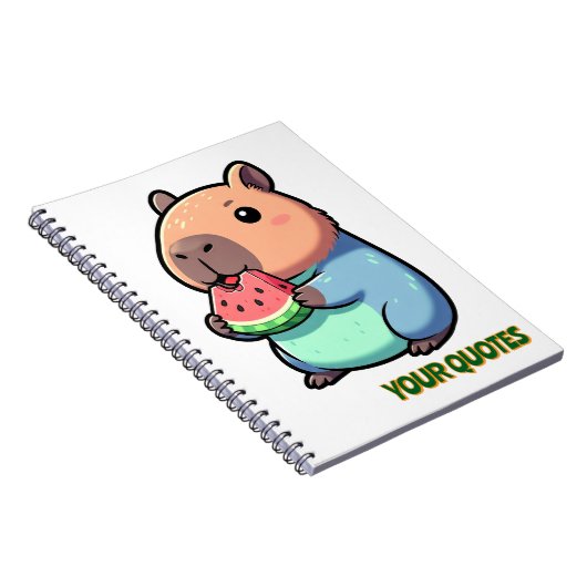 Carnet Capybara Mignon Mangeant de la Pastèque (Côté Droit)