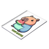 Carnet Capybara Mignon Mangeant de la Pastèque (Côté gauche)