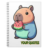 Carnet Capybara Mignon Mangeant de la Pastèque (Devant)