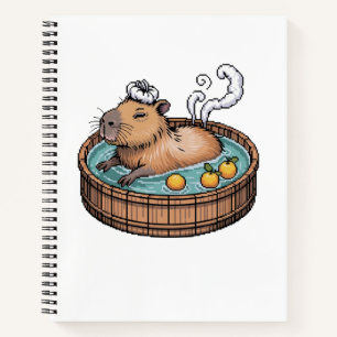 Carnet Capybara Pixel Art Zen Bain Chaud Cozy