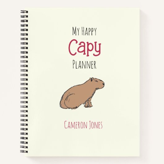 Carnet Capybara Planner Cute Chill Animal Dessiné À La Ma (Devant)