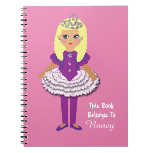 Carnet Caractère de dessin animé de la mignonne princesse