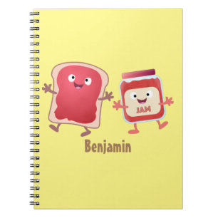 Carnet Caractères de dessins animés sur le pain et la con