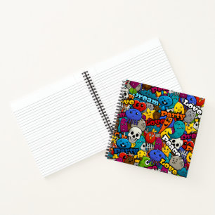 Carnet Caractères graffitis colorés Motif