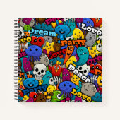 Carnet Caractères graffitis colorés Motif (Devant)
