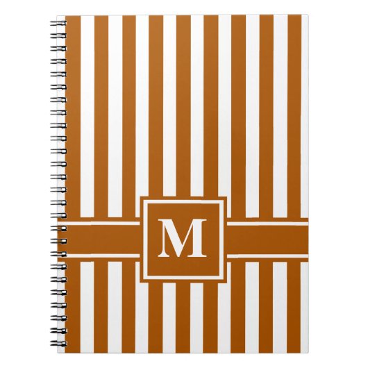 Carnet Caramel Grille moderne avec Monogramme (Devant)