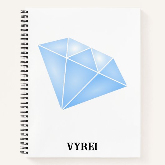 Carnet Carat diamant bleu brillant (Devant)