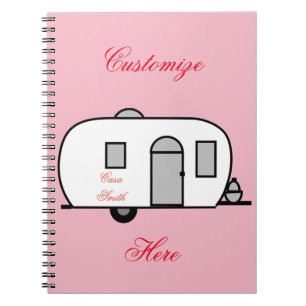 Carnet Caravane arrondie par remorque classique vintage
