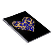 Carnet cardiaque Blue Filigree (Côté Droit)