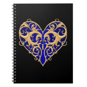 Carnet cardiaque Blue Filigree