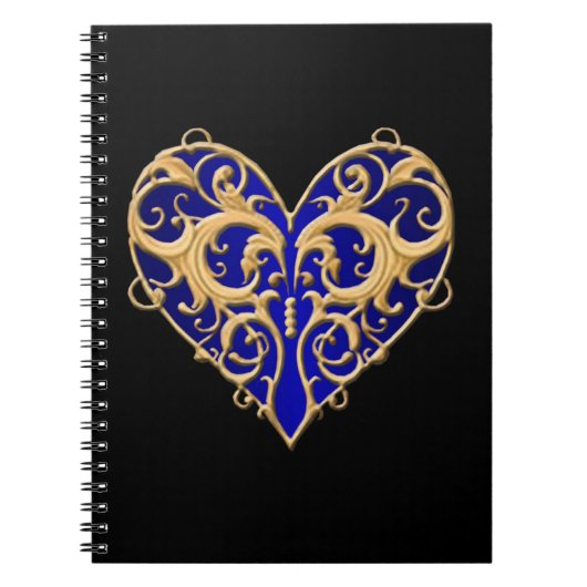 Carnet cardiaque Blue Filigree (Devant)