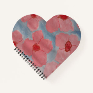 Carnet cardiaque des fleurs rose bonbon