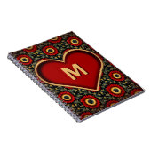 Carnet cardiaque monogramme avec initial personnal (Côté Droit)