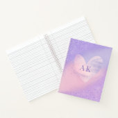 Carnet cardiaque Monogramme violet rose pâle (Intérieur)