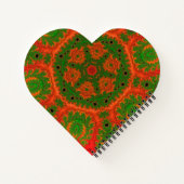 Carnet cardiaque orange et vert Kaleidoscope (Dos)