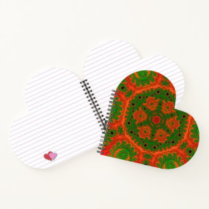 Carnet cardiaque orange et vert Kaleidoscope