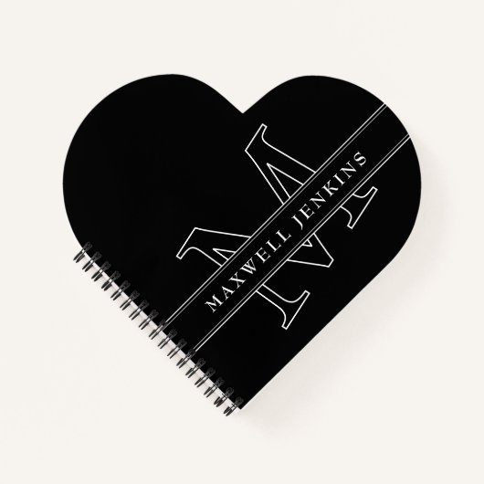 Carnet cardiaque personnalisé avec monogramme et n (Devant)