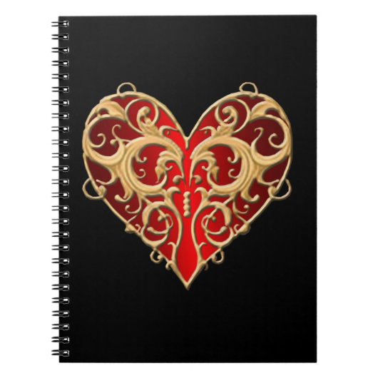 Carnet cardiaque Red Filigree (Devant)