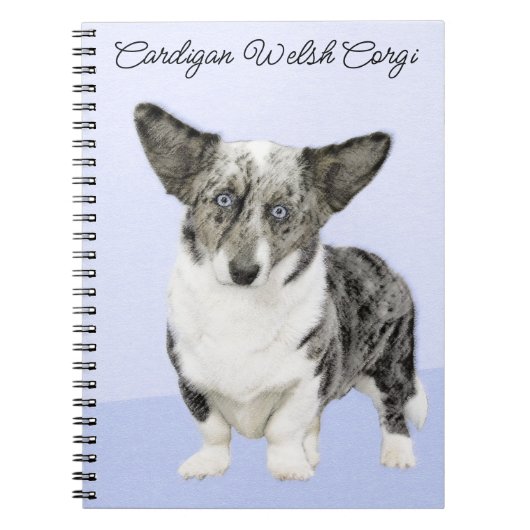 Carnet Cardigan Welsh Corgi Peinture - Art Chien original (Devant)