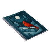 Carnet Cardinal au clair de lune dans la forêt hivernale (Côté Droit)