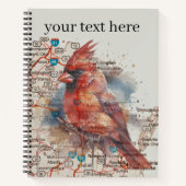 Carnet Cardinal on Virginia Road Map personnalisable (Devant)