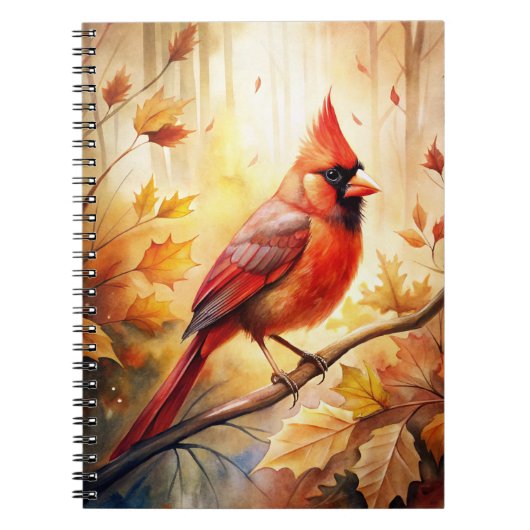 Carnet Cardinal Rouge à l'automne (Devant)