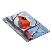 Carnet Cardinal rouge aquarelle d'hiver (Côté Droit)