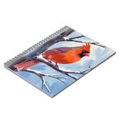 Carnet Cardinal rouge aquarelle d'hiver (Côté gauche)