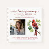 Carnet Cardinal rouge Célébration de la vie Funéraire Liv (Devant)