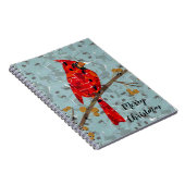 Carnet Cardinal rouge, l'oiseau de Noël (Côté Droit)