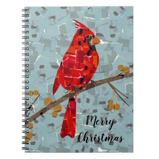 Carnet Cardinal rouge, l'oiseau de Noël (Devant)