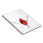 Carnet Cardinal rouge mignon coup d'oeil (Côté Droit)