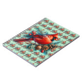 Carnet Cardinal sur la branche des pins avec les baies d' (Côté gauche)