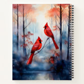 Carnet Cardinaux rouges dans une forêt brumeuse (Dos)