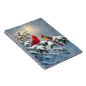 Carnet Cardinaux rouges et Holly en neige (Côté Droit)