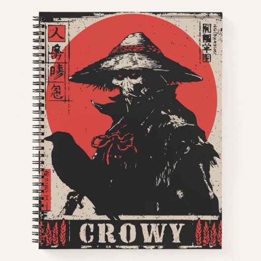 Carnet carécage avec Corbeau | Folklore d'inspiration jap (Devant)