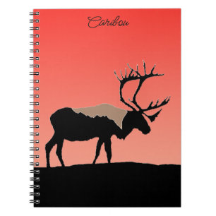 Carnet Caribou au coucher du soleil - Art original de la