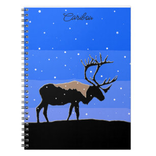Carnet Caribou en hiver - Art original de la faune