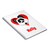 Carnet Caricature adorable Panda Bear on Love Heart (Côté Droit)