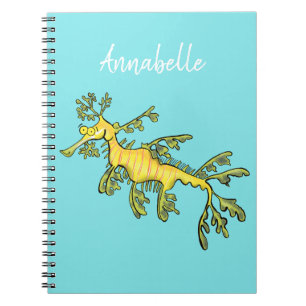 Carnet Caricature amusante de dragon de mer feuillu