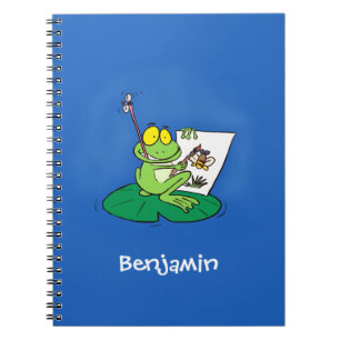 Carnet Caricature amusante de grenouille verte