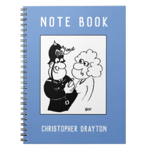 Carnet Caricature amusante du casque de l'horloge du poli