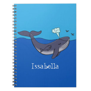 Carnet Caricature de baleine mignonne et de baleine de ve