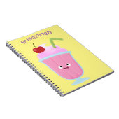 Carnet Caricature de crème glacée de fraise mignonne (Côté Droit)