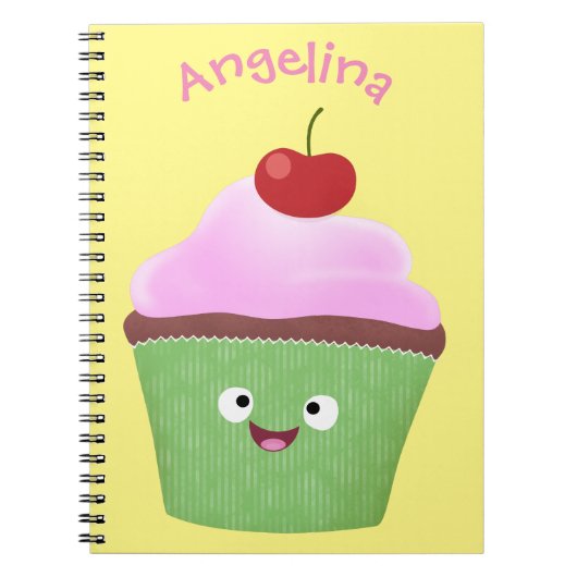 Carnet Caricature de cupcake joyeux (Devant)