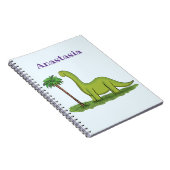 Carnet Caricature de dinosaure de brontosaurus vert migno (Côté Droit)