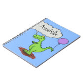 Carnet Caricature de dragon dragon drôle et vert respiran (Côté gauche)